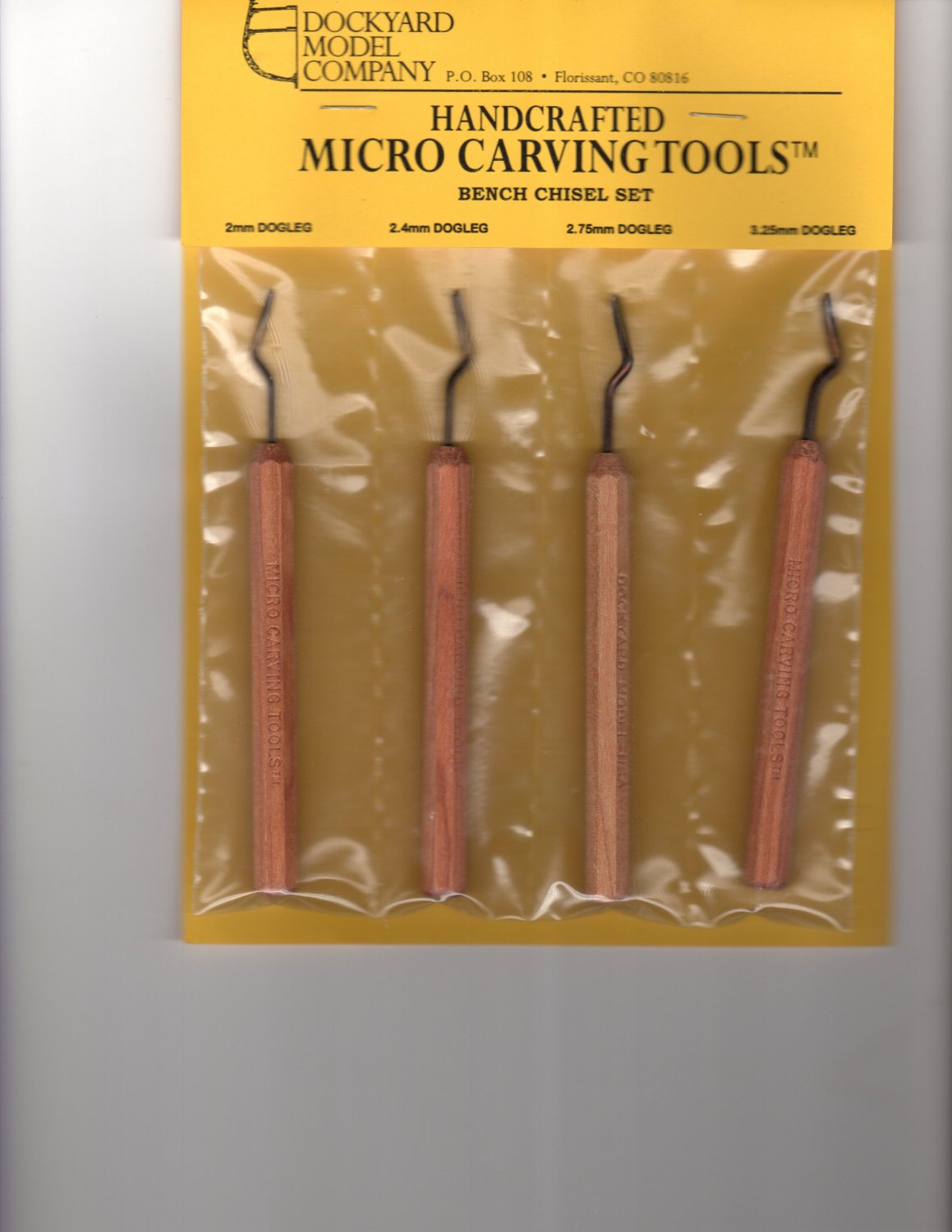 Bench Chisel Set of 4 Dockyard Micro Woodcarving Tools -free USA shipping