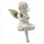 SITTING CHERUB WITH BIRD