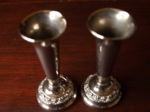 IANTHE SILVERPLATE PAIR OF VASES