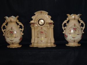 ROCOCO MANTEL CLOCK GARNITURE