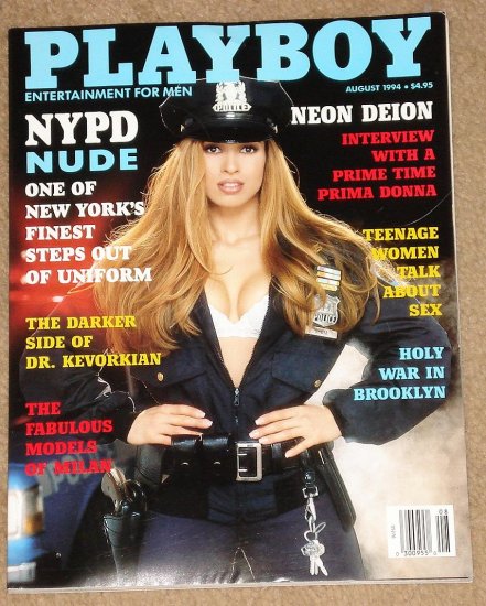 Playboy Magazine - August 1994 Nude NYPD cops, Dr. Kevorkian, Deion Sanders...