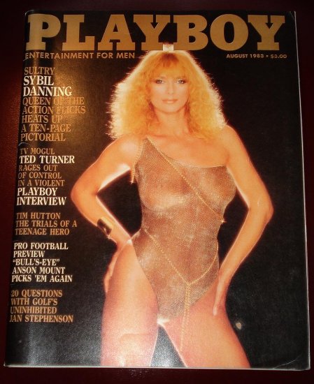 Playboy Magazine - August 1983 Sybil Danning nude, Ted Turner, Tim Hutton, ...