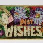 Vintage Postcard  "Best Wishes" Horseshoe Dice and Flowers