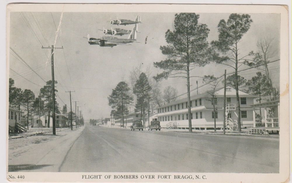 USAF WW2 Bombers Fort Bragg Postcard PM'd 1942