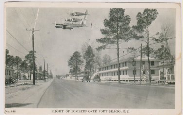 USAF WW2 Bombers Fort Bragg  Postcard PM'd 1942