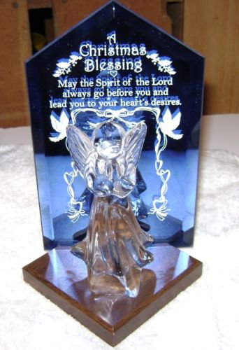 Dacra Glass Company Glass Angel  "A Christmas Blessing" crystal Angel Figurine