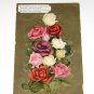 Vintage Postcard Bouquet of Multi Colored Roses & Love Poem