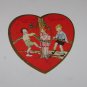 Vintage Valentine "Heart Shaped Two Boys Tying Little Girl to Tree