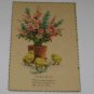 Vintage Postcard "Easter Wish" Little Chicks by Flower Pot