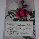 Vintage Postcard Red & White Roses "Comedy Quote" Vintage Postcard Red & White Roses "Comedy Quote"