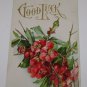 Vintage Postcard "Good Luck" Red Flowers