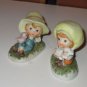 (2) Homco Figurines Boy & Bird ~ Girl w/ Lamb