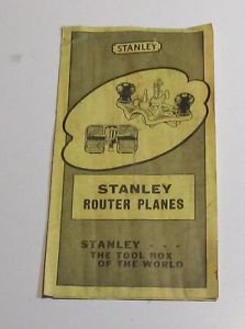 Vintage Stanley Router Brochure Guide