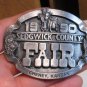 1990 ~"Sedwick County Fair" Cheney Kansas Pewter Buckle Wheat & Sunflower Design