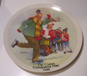 Knowles "The Skating Lesson" Joseph Csatari Grandparent Series Collector Plate