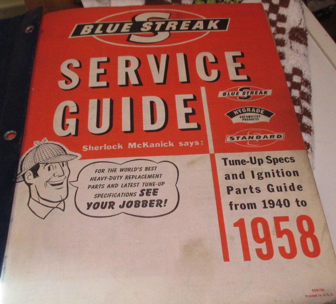 Blue Streak Service GuideTune Up Specs Ignition Parts Guide asssorted years