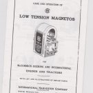Instructions for Care and Operation of Low Tension Magnetos McCormick-Deering