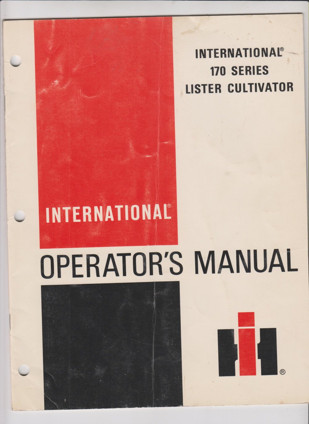 International 170 series lister cultivator operators manuall