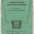 operating instructions model 25 self propelled combine Oliver