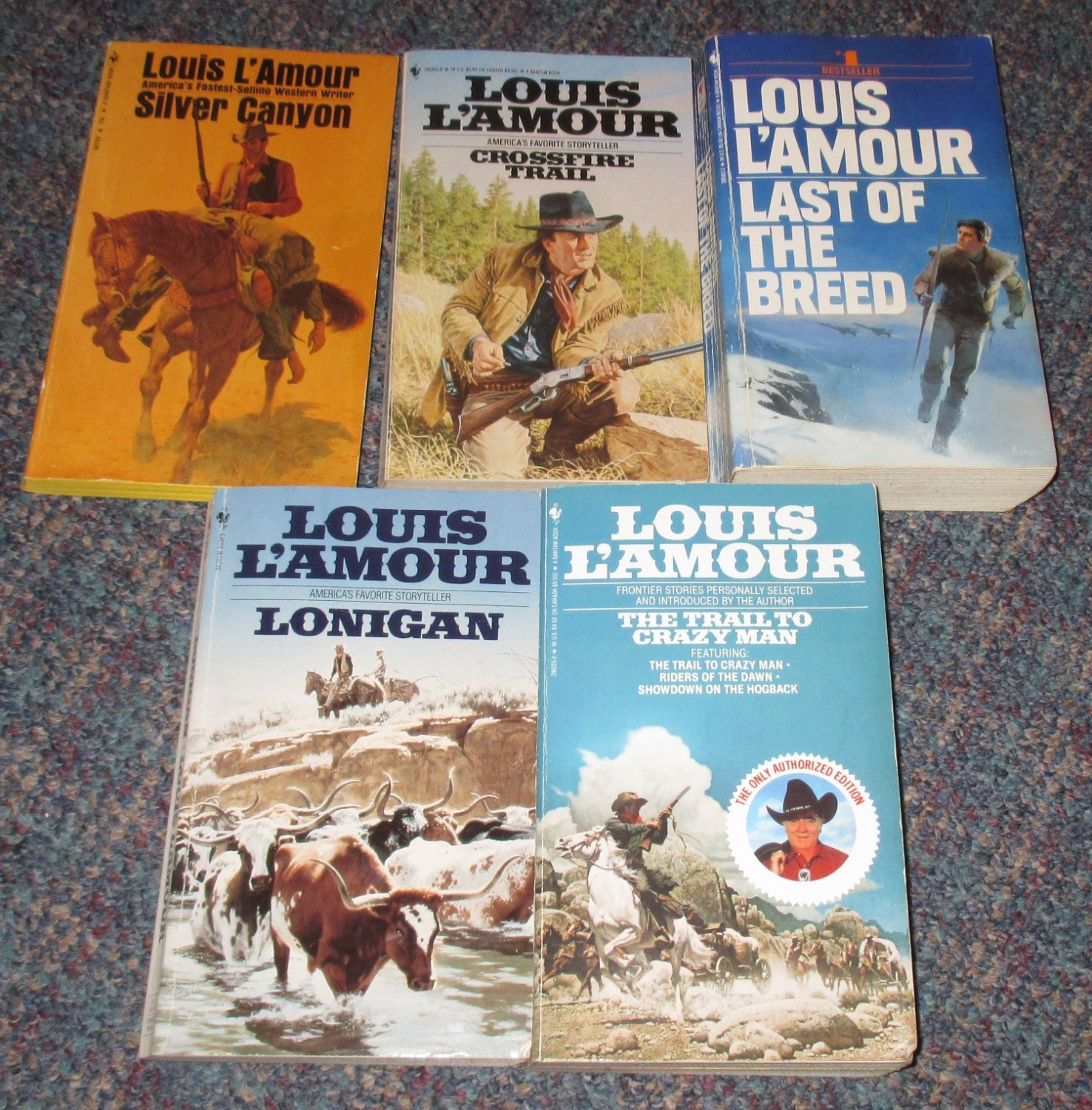 Lot of (5) Louis L&#39;Amour Paperbacks Western