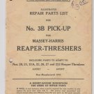 Repair Parts list for no 3b pick-up massey harris reaper threshers 1941