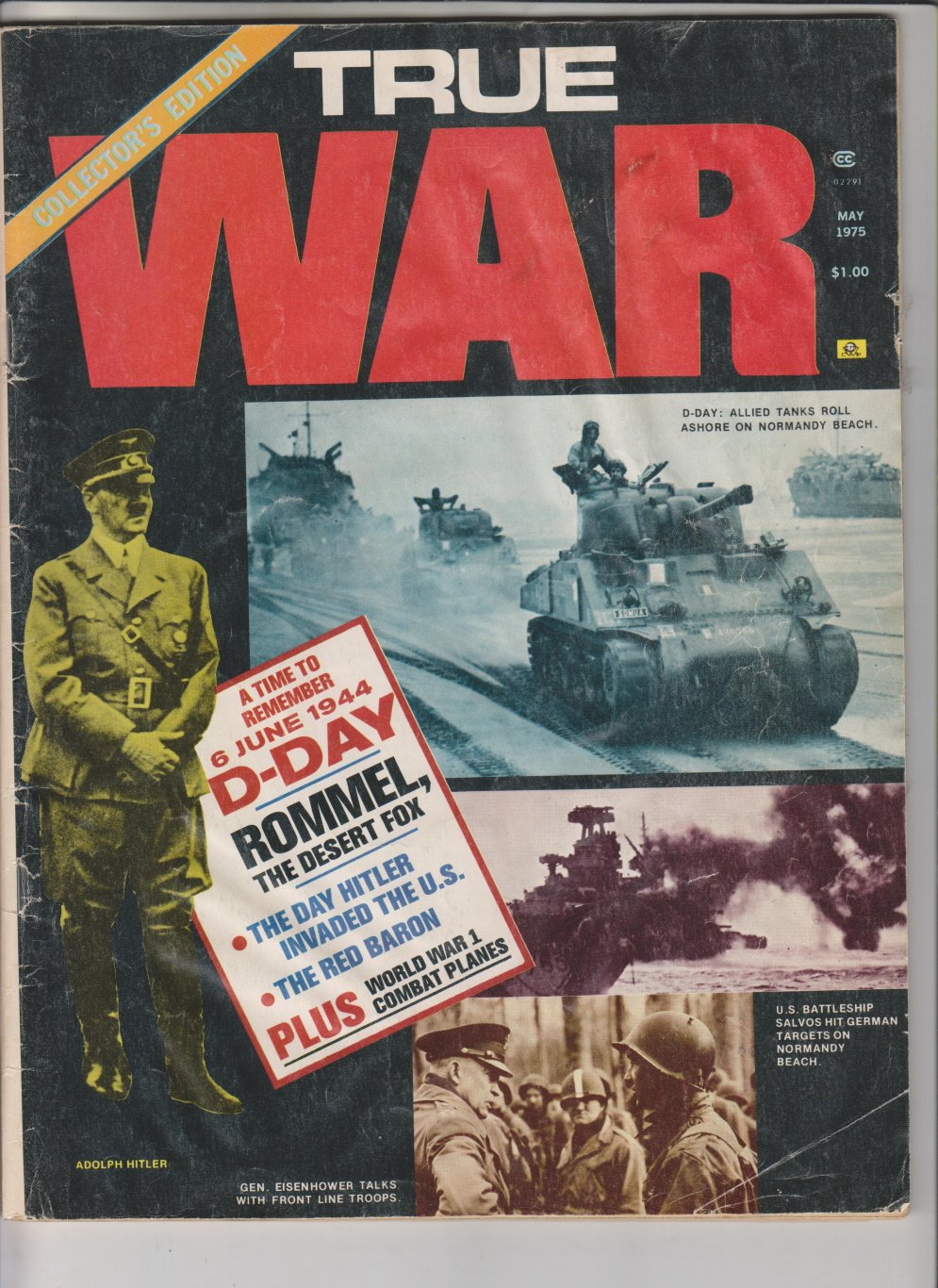 True War Magazine May 1975 Rommel desert Fox D-Day RED BARON WW1 Combat Planes Brewster Planes
