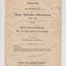McCormick-Deering No 61 Harvester Thresher Straw Spreader Attachment  ZDA-1039