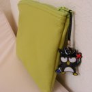 Green Leather Zipper Pouch