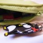 Green Leather Zipper Pouch