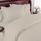 Pure Cotton 800TC Queen Ivory Stripe  Flat Sheet