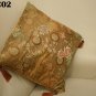2PC Home Gold Cushion Covers Textiles Brocade Silk Satin Tassel