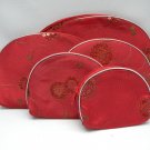 5X Red Cosmetics Bag Makeup Bag Case Oriental Silk Wallet