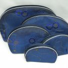 5X BLUE Cosmetics Bag Makeup Case Oriental Silk Wallet