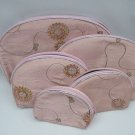 5X PINK Cosmetics Bag Makeup Case Oriental Silk Wallet