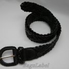 Black Fabric Woven Knit Wide Belt Women Accessories Waist