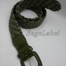 Green Fabric Woven Knit Wide Belt Women Accessories Waist