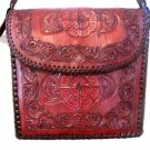 Amazing Medium Brown Hand Tooled Full Grain Leather Concealed Carry Handbag!
