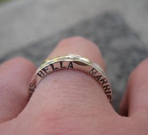 Double-Take . Two Inscribed Sterling Silver Stacking Rings