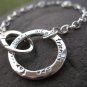 Journal Circle Bracelet . Sterling Silver . Customize with your choice of words