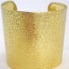 Traditional Vintage look Wide Brass Floral Cuff Bracelet Indian Bangle Belly Dance Jewelry