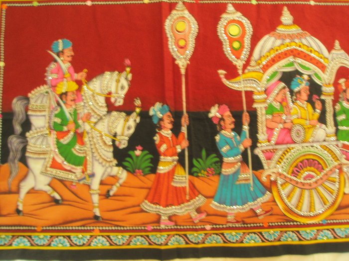 Rajasthan Royal Indian Wall Hanging Large Sequin Decorative Tapestry