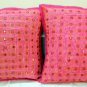 Embroidered Indian Cushion Covers Toss Pillows Sofa Throw Ethnic Mirror Work Vintage Decor India