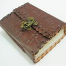 Handmade Leather Bound Mini Embossed Journal Pocket Diary Blank Writing Notebook with Lock