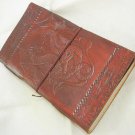 Handmade Paper Leather Bound Journal DOUBLE DRAGON Embossed Vintage Blank Diary