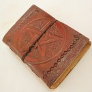 Handmade Leather Bound Journal Blank Diary Celtic Pentagram Book of Shadows Wicca Writing Notebook