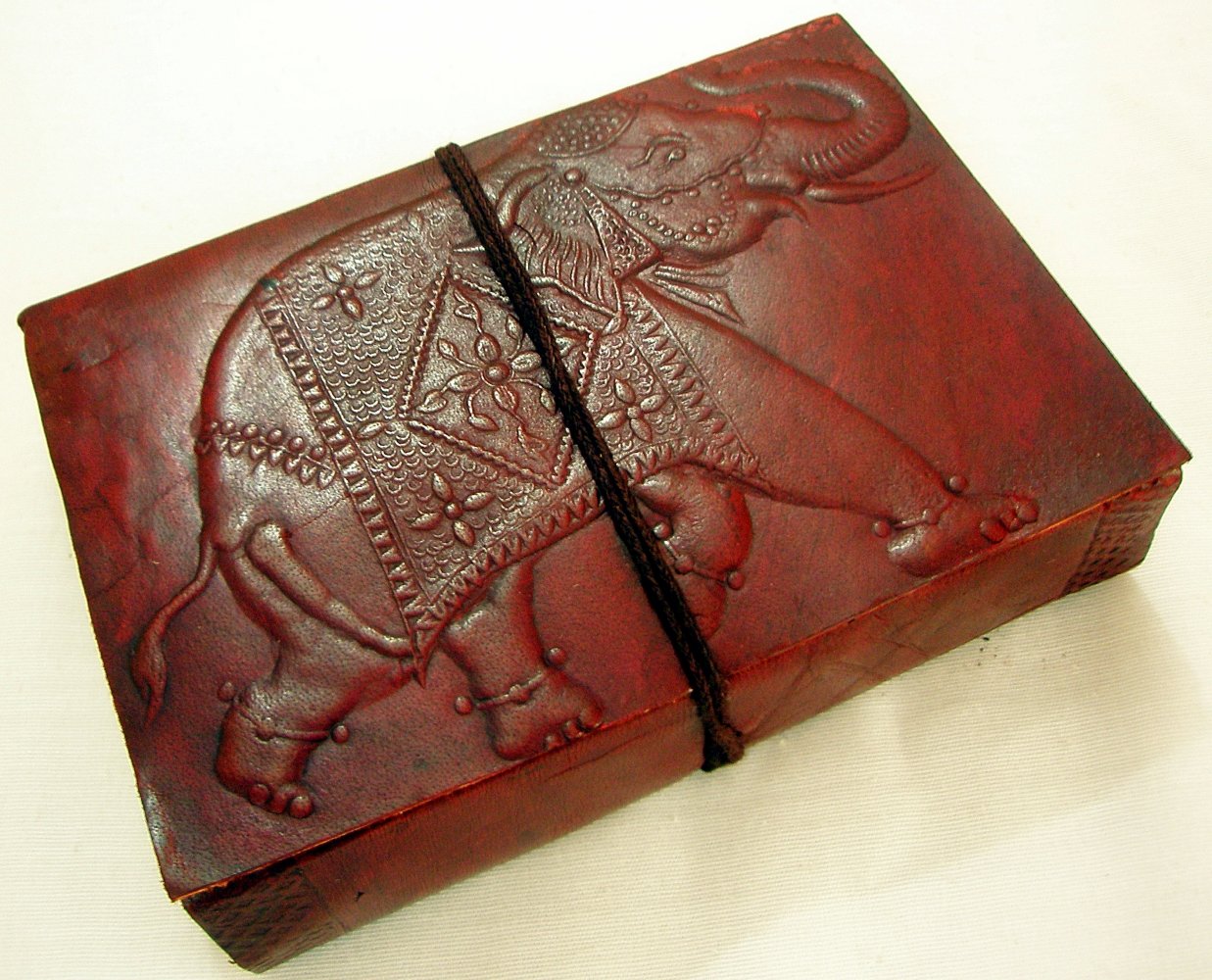 Cruelty Free Leather Elephant Embossed Blank Journal Natural Paper Diary Notebook Sketchbook 