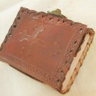 Handmade Leather Bound Mini Pocket Journal Celtic Cross Embossed Vintage Diary Blank Notebook
