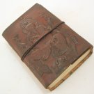 Handmade Embossed Leather Journal Recycled Paper Diary Notebook Sketch Book with Hindu God Ganesha