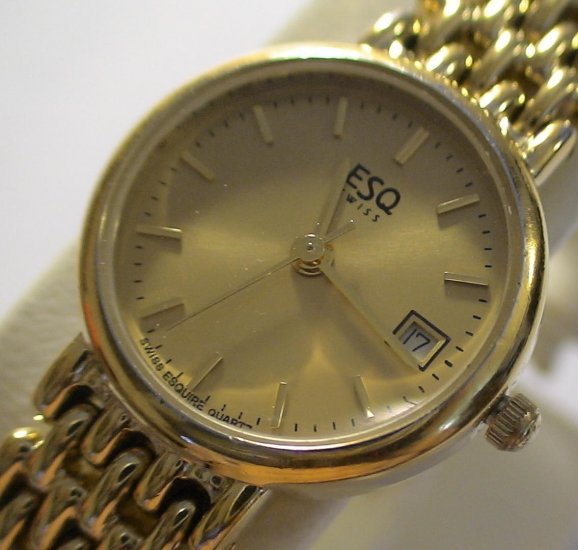 ESQ by MOVADO Ladies SWISS Quartz 5J GOLD Watch $695 NR