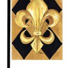 Black and Gold Fleur de Lis Garden Flag Saints look 8125GF